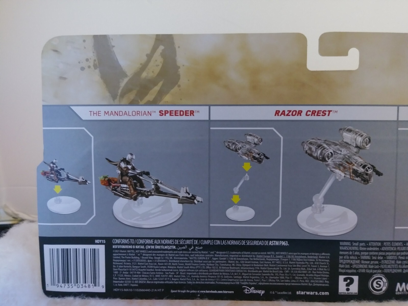 Hot Wheels Star Wars The Mandalorian Speeder Razor Crest The Child w/Hover Pram