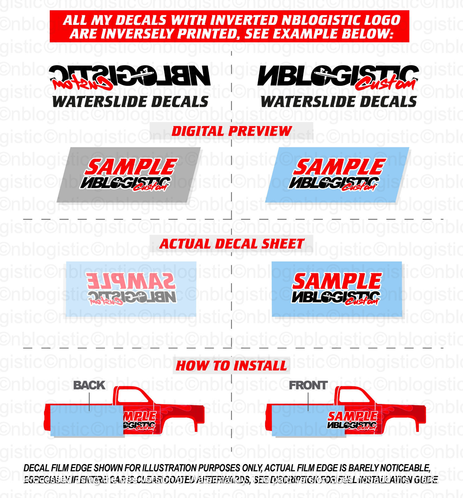 Honda Civic EG Custom Universal WaterSlide Decal for HOT WHEELS 1/64 Scale 04
