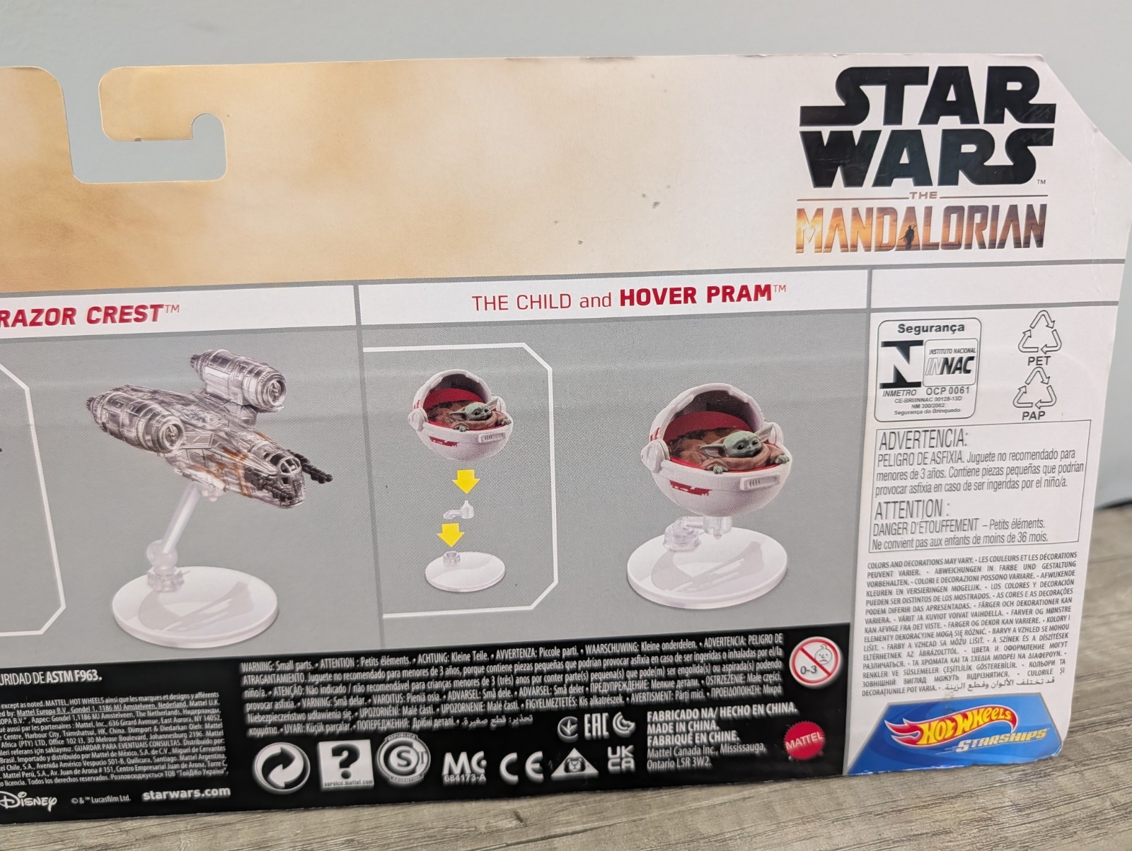 Hot Wheels Star Wars Starships 3-Pack Razor Crest Mandalorian Speeder Hover Pram