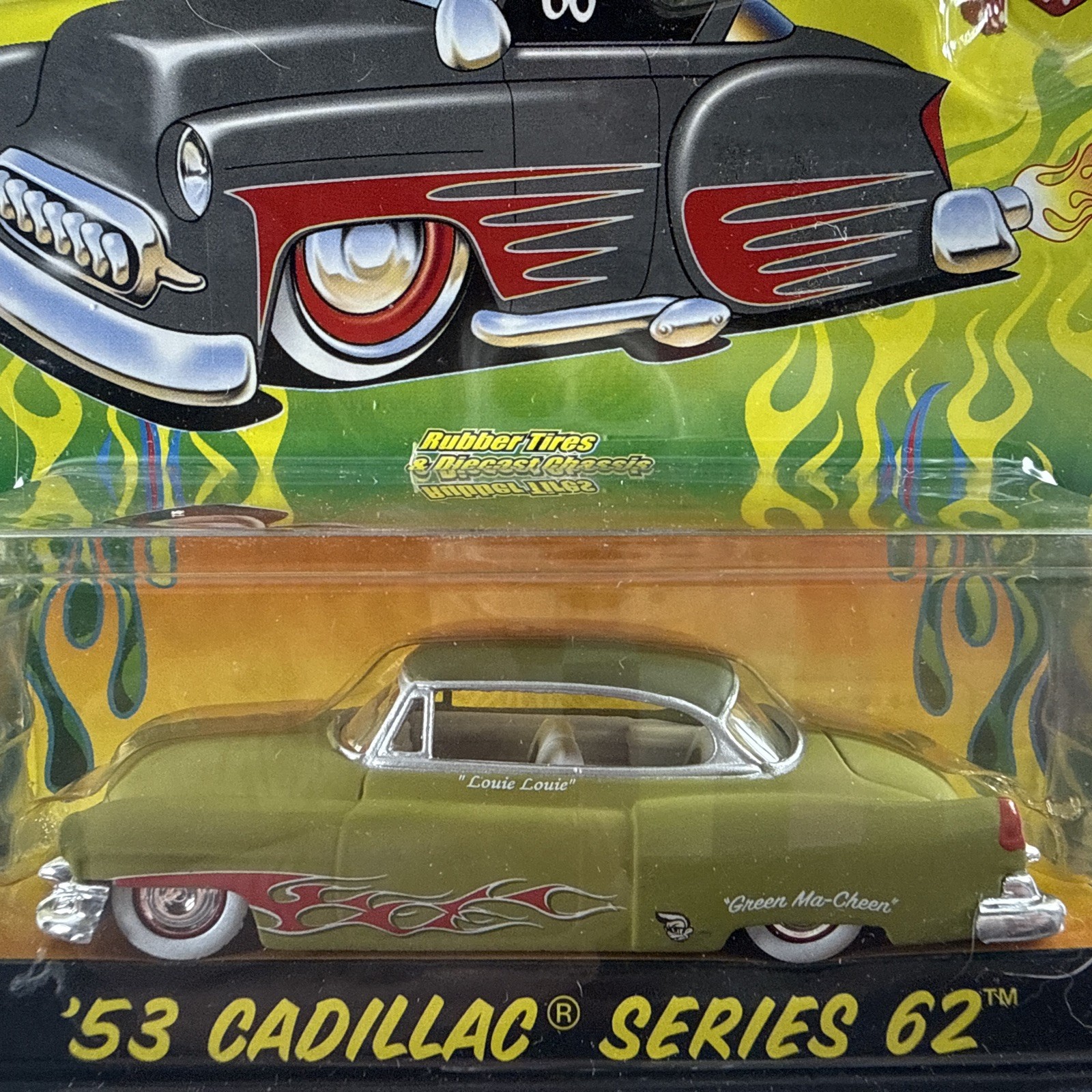 Jada 1:64 Road Rats ’53 Cadillac Series 62 Green w/Red Flames I5