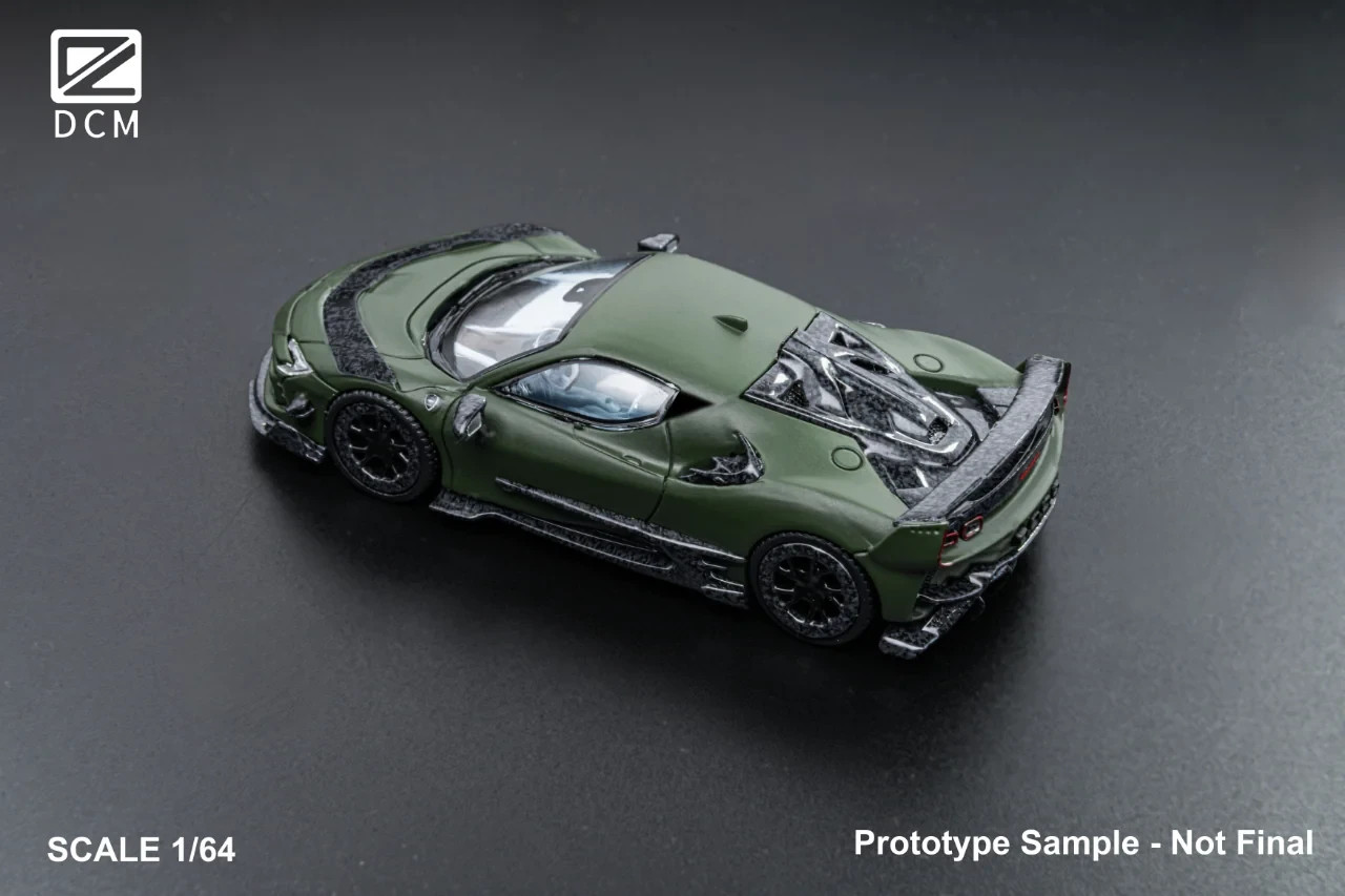 FERRARI MANSORY SF90 F9XX COUPE MILITARY GREEN 1/64 DIECAST CAR BY DCM