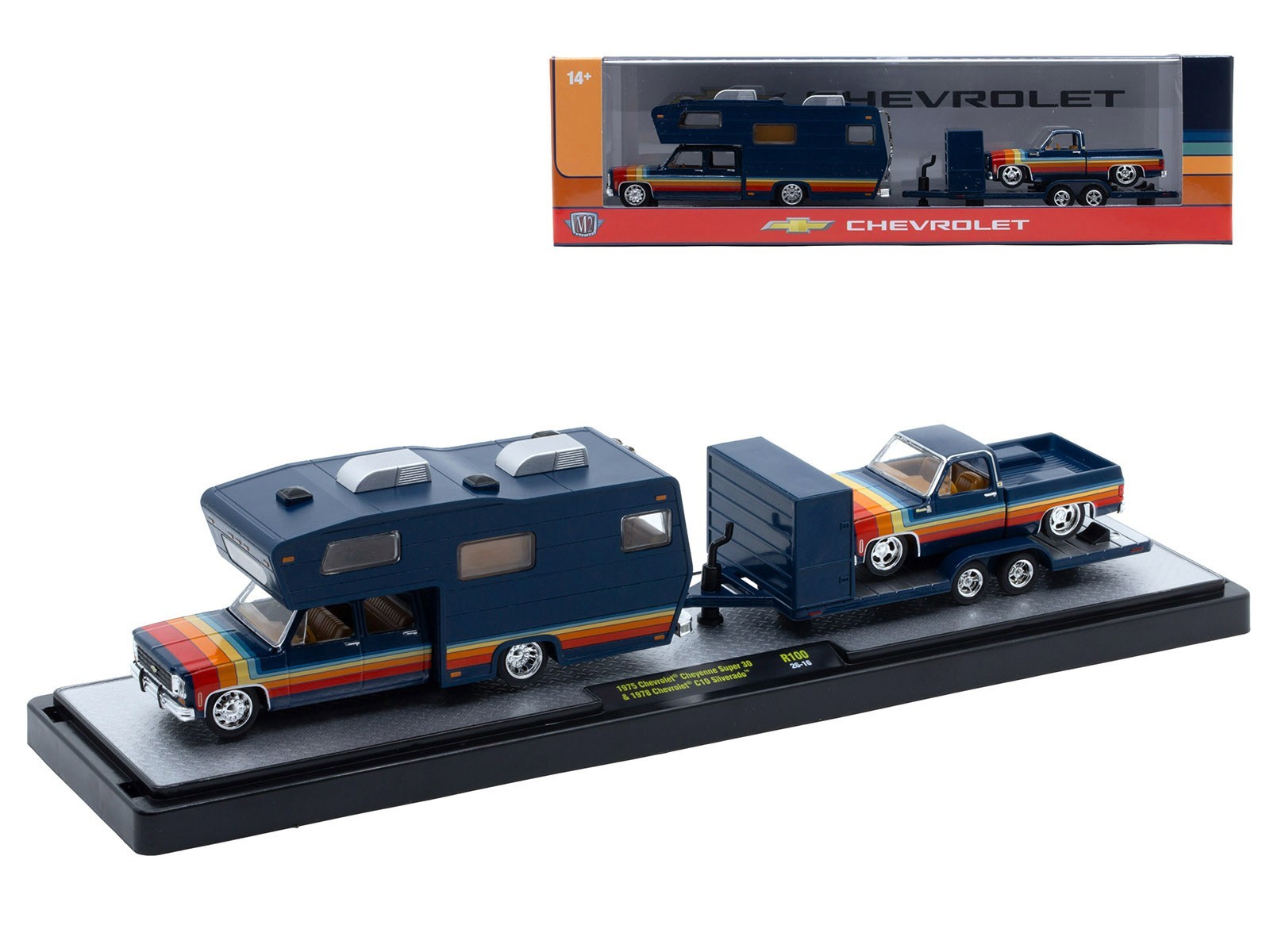 AUTO HAULERS RELEASE 100, 3 TRUCKS SET 1/64 DIECAST MODELS M2 MACHINES 36000-100