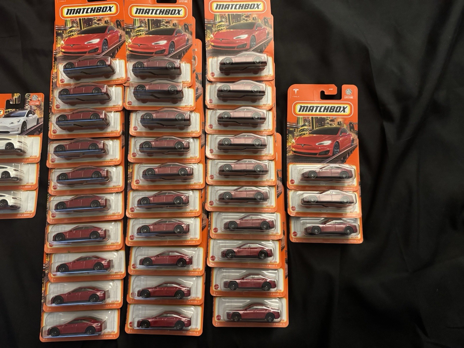 Tesla Roadster, Model S, X, 3 – Hot Wheels & Matchbox Car Lot – 104 TOTAL CARS