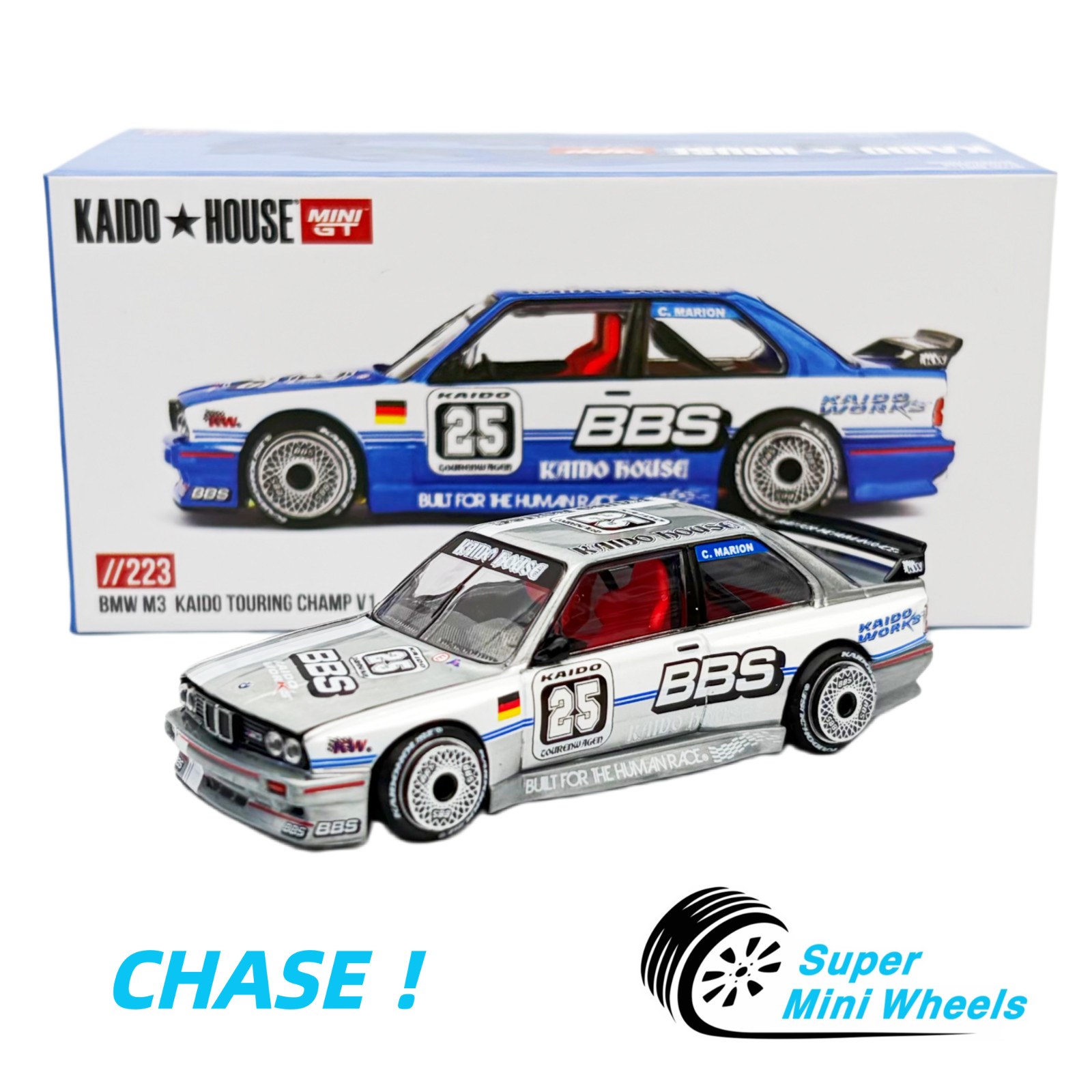 CHASE ! Kaido House x Mini GT 1:64 BMW M3 Kaido Touring Champ V1 BBS #223