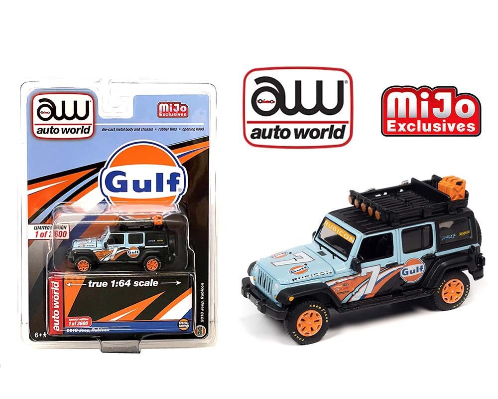 Auto World 2018 Jeep Rubicon Gulf Livery Limited 1:64 Diecast Model Car CP7837