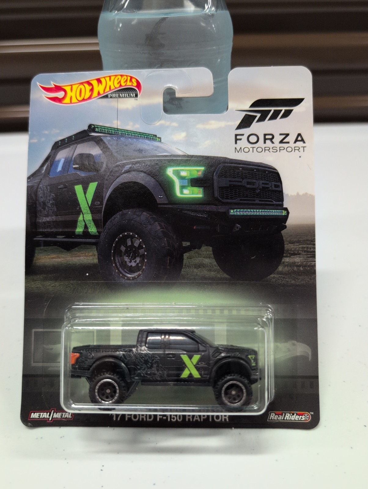 2019 Hot Wheels Premium 17 FORD F 150 RAPTOR black green FORZA MOTOSPORT Car Cul