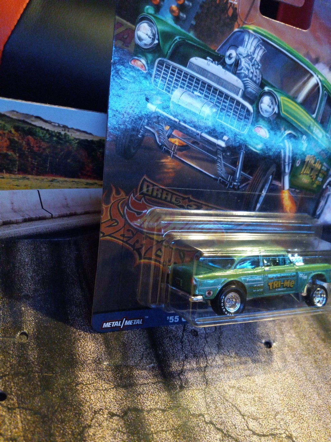 Hot Wheels Car Culture Drag Strip Demons ’55 Chevy Bel Air Gasser Damage Card