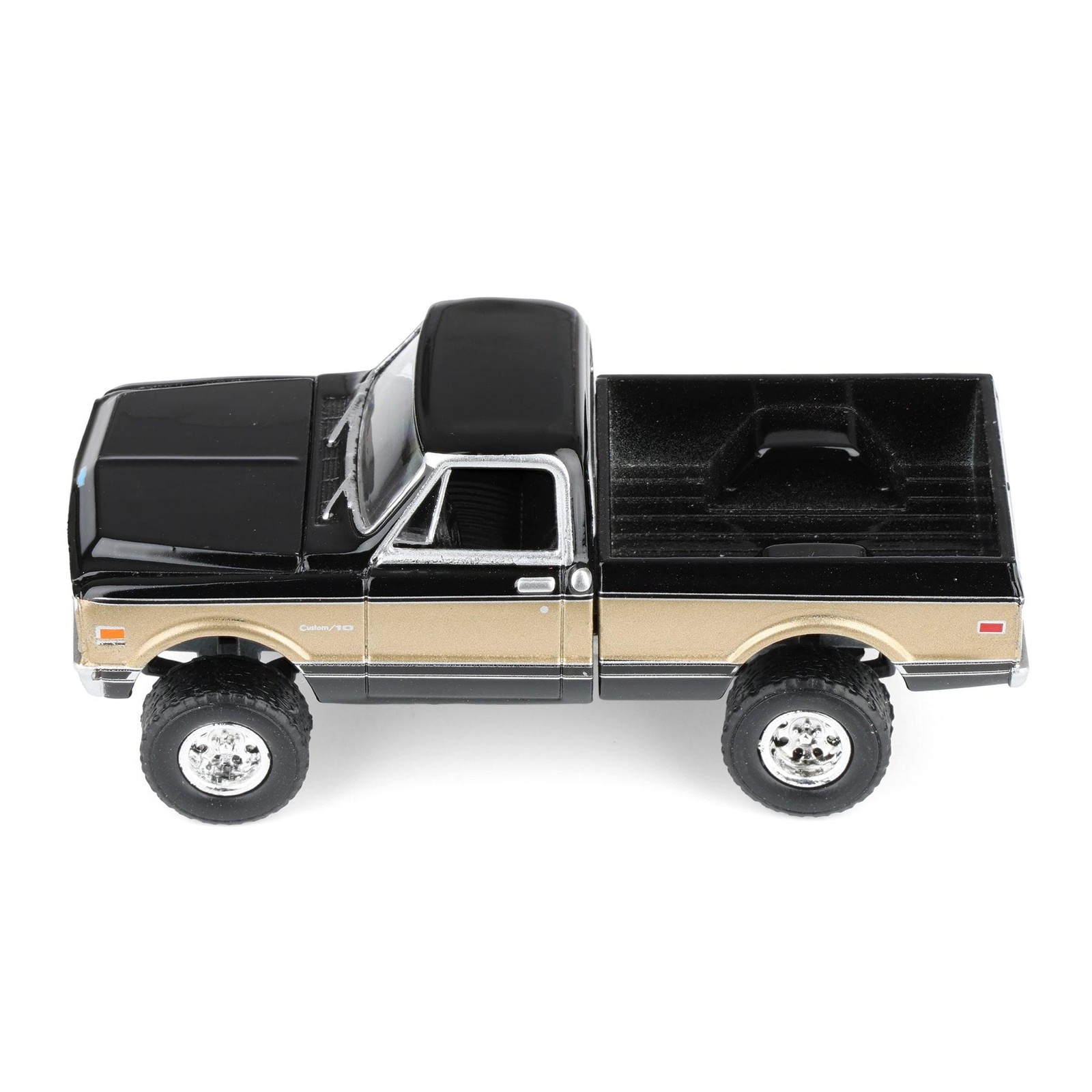 1/64 Lifted 1969 Chevrolet K10 Pickup Truck, Black & Gold, 51687-A
