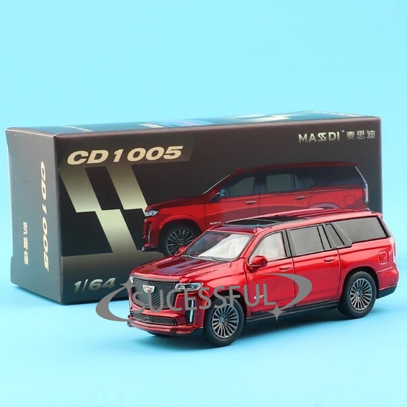 Cadillac Escalade Full Size SUV Red 1:64 Masdi Diecast Luxury Collectible Car [