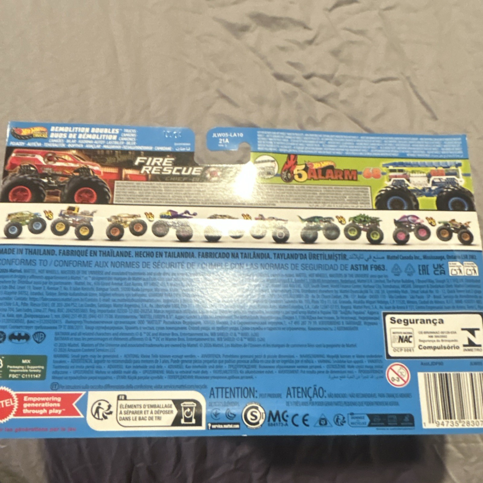 Hot Wheels Monster Trucks Fire Rescue & HW 5 Alarm 1:64 Diecast Vehicle Set