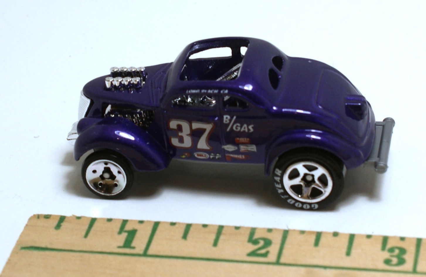 HOTWHEELS 1937 CHEVY B/GAS NHRA GASSER DRAGSTER HARD TO FIND DIE CAST REPLICA