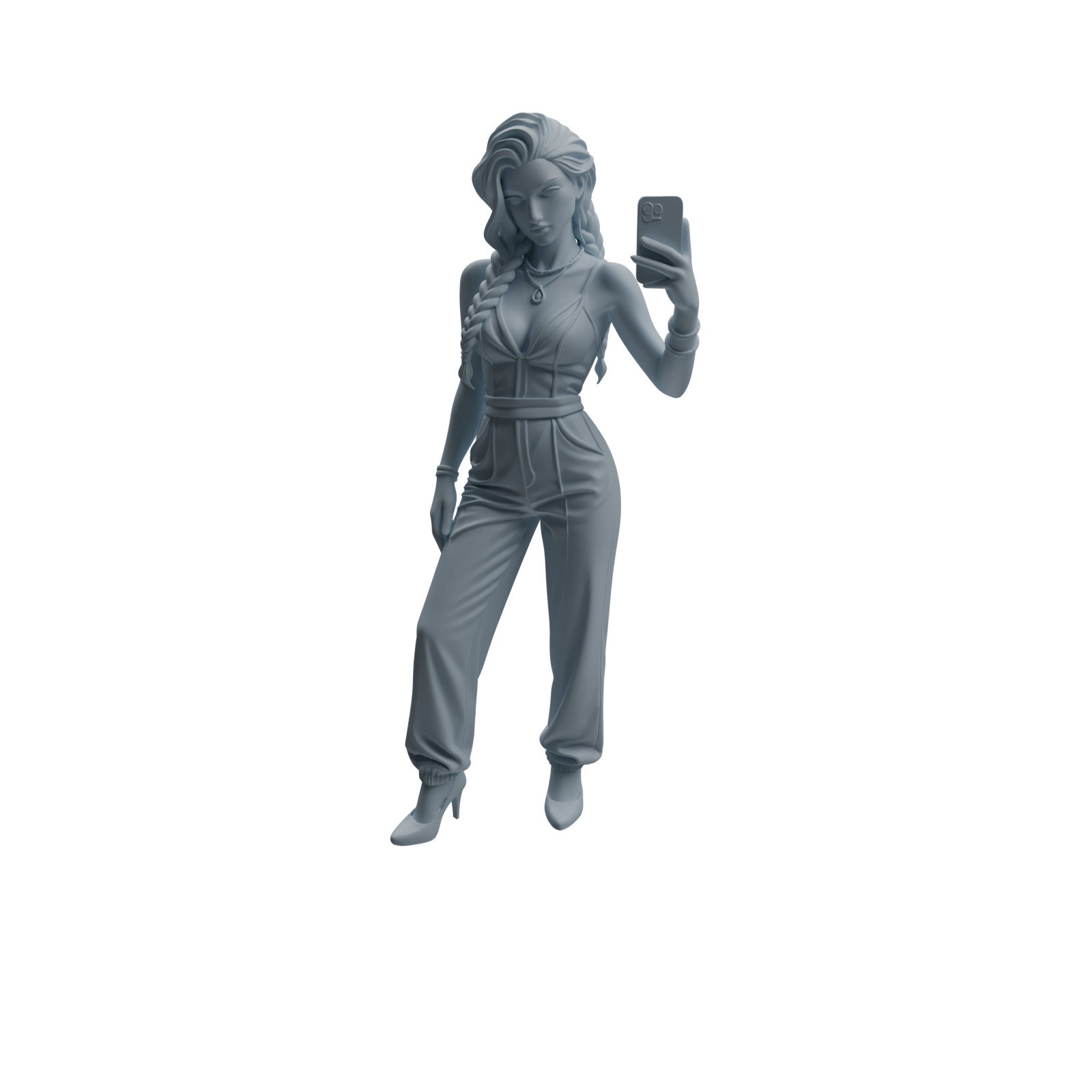 MRY-SFW 1/64/87 Selfie Woman Character Modern HO N Scale Miniatures Diorama