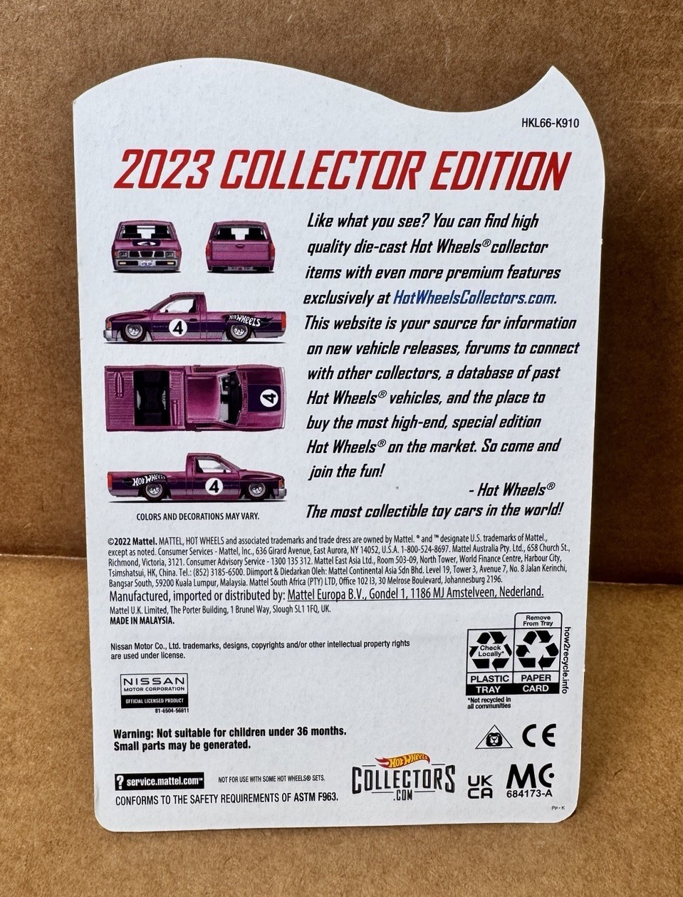 2023 Hot Wheels RLC Custom ’93 Nissan Hardbody D21 Purple 1:64 *IMPERFECT CARD*