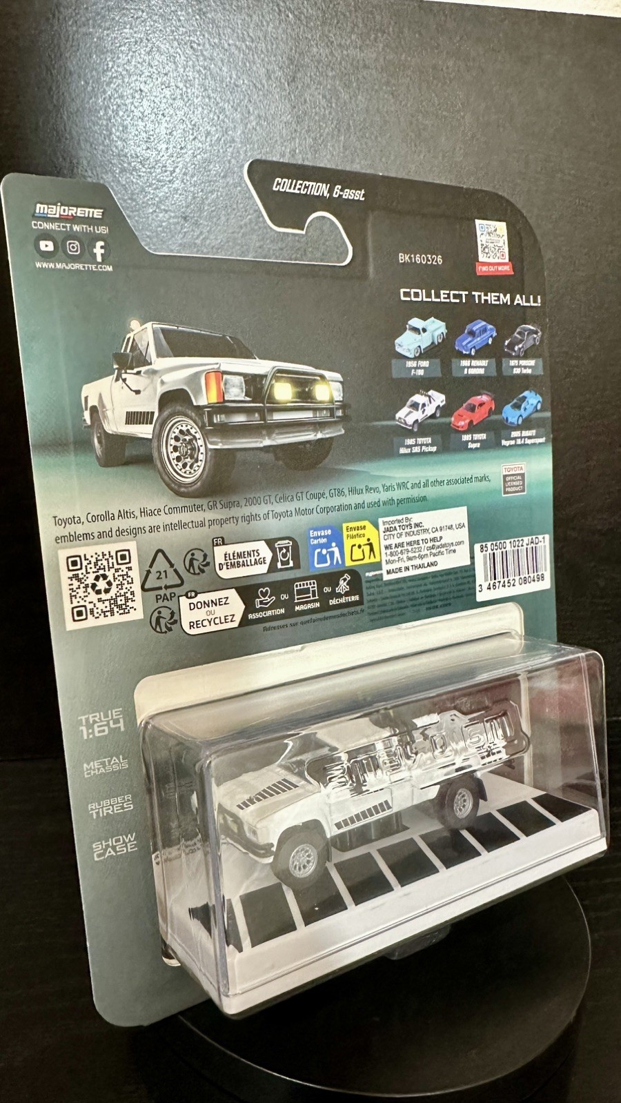 MAJORETTE COLLECTION 1985 TOYOTA HILUX SR5 PICK UP MINT CARD SEALED NEW.