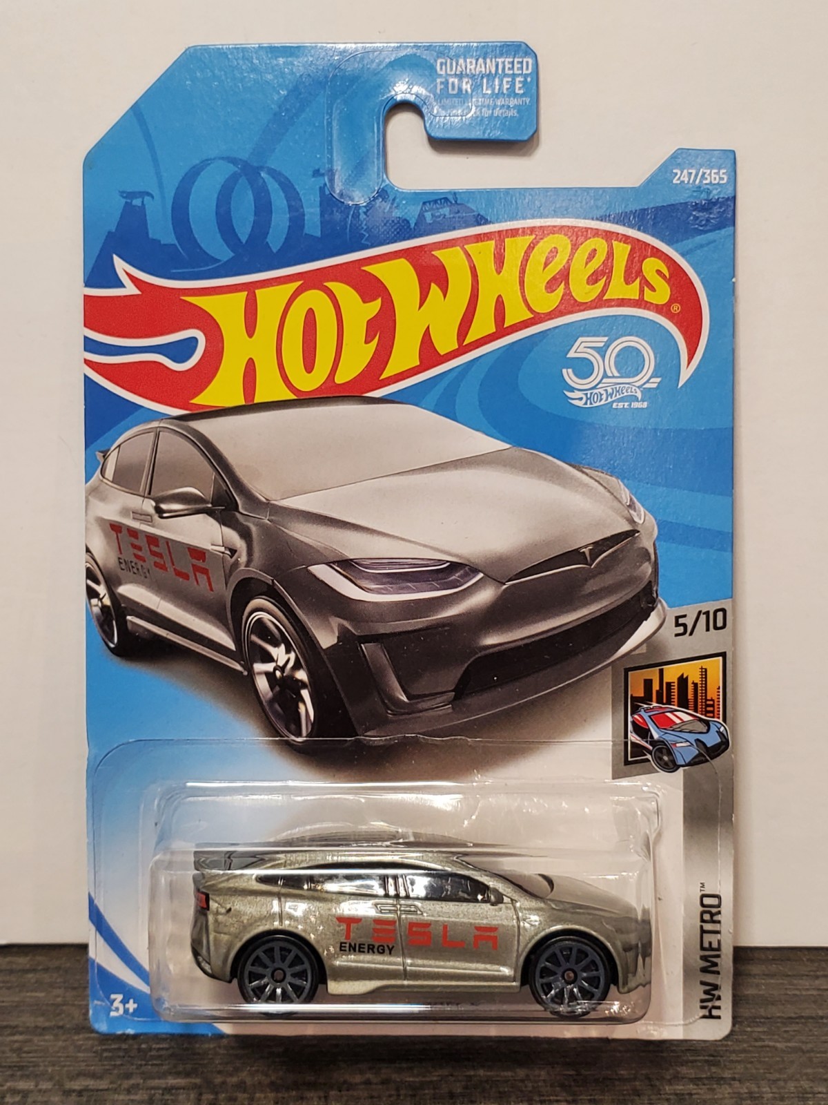 2017 Hot Wheels HW Metro Tesla Model X Silver G10SP #247 1:64 Diecast NIP