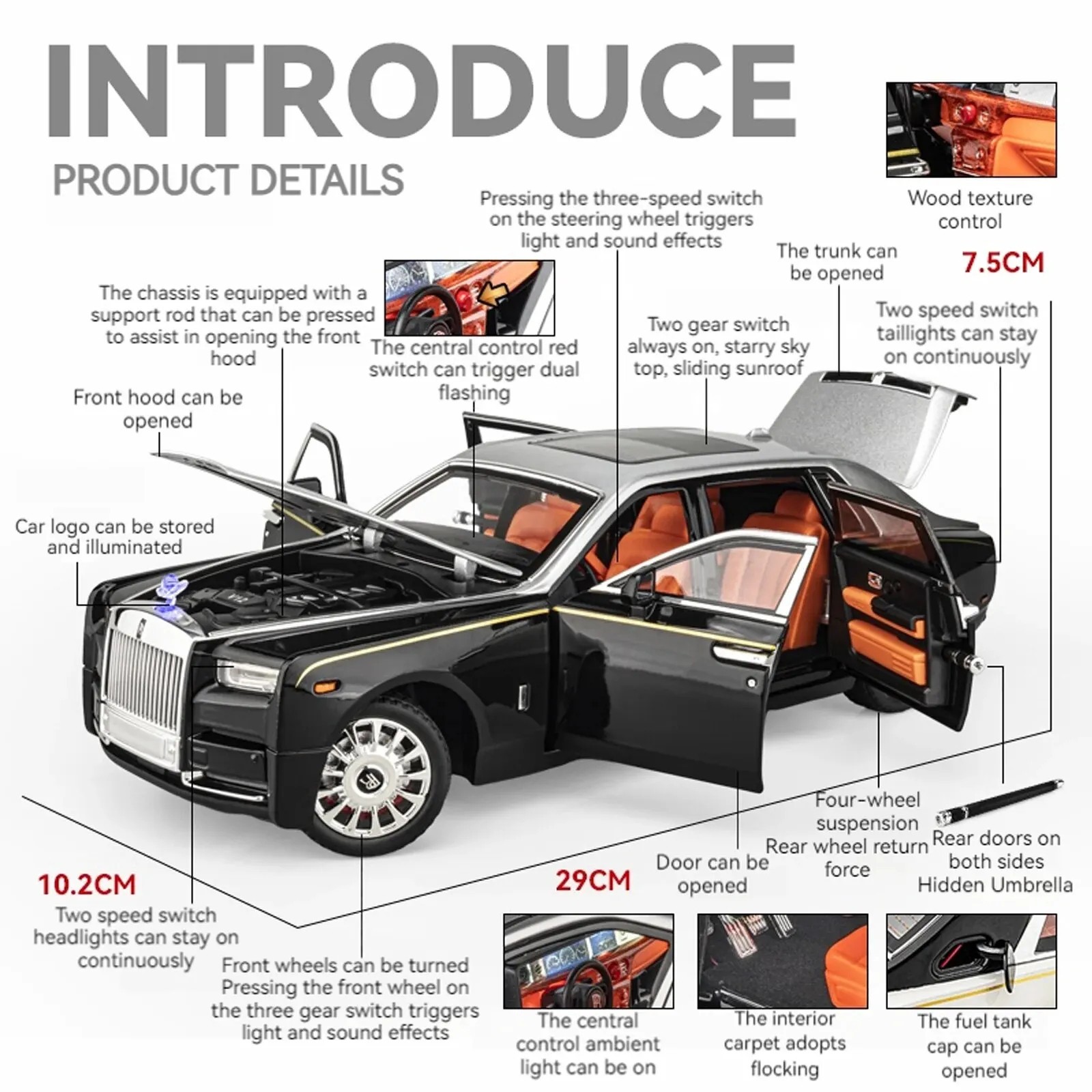 Rolls Royce Phantom Model/Diecast Car 1:18 Scale