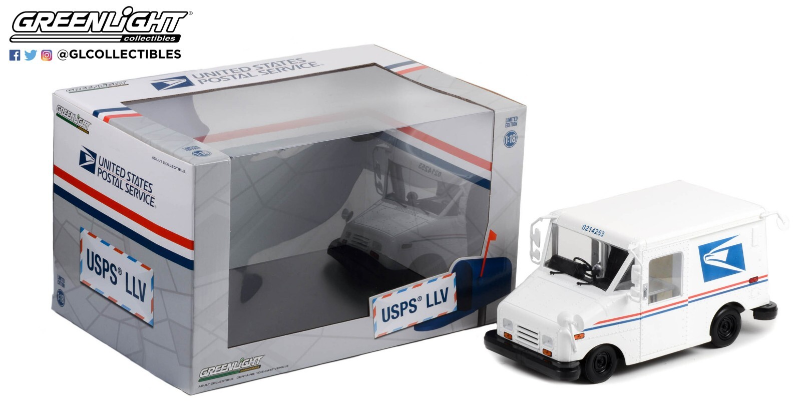 1:18 GREENLIGHT *USPS* LLV Mail Delivery Truck UNITED STATES POSTAL SERVICE NIB!