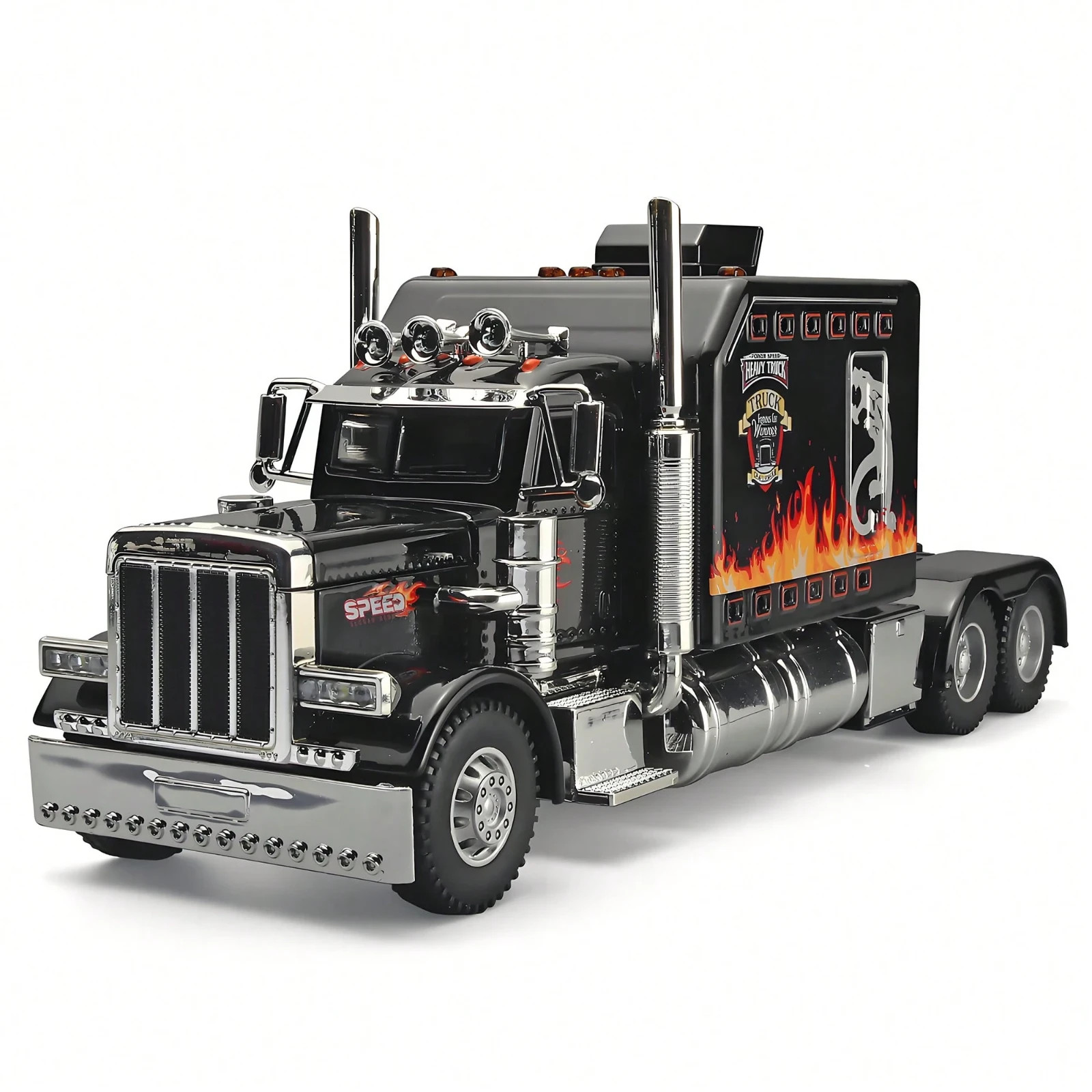 Realistic 1 24 Alloy Semi Trailer Diecast Model Truck with Sound and Light