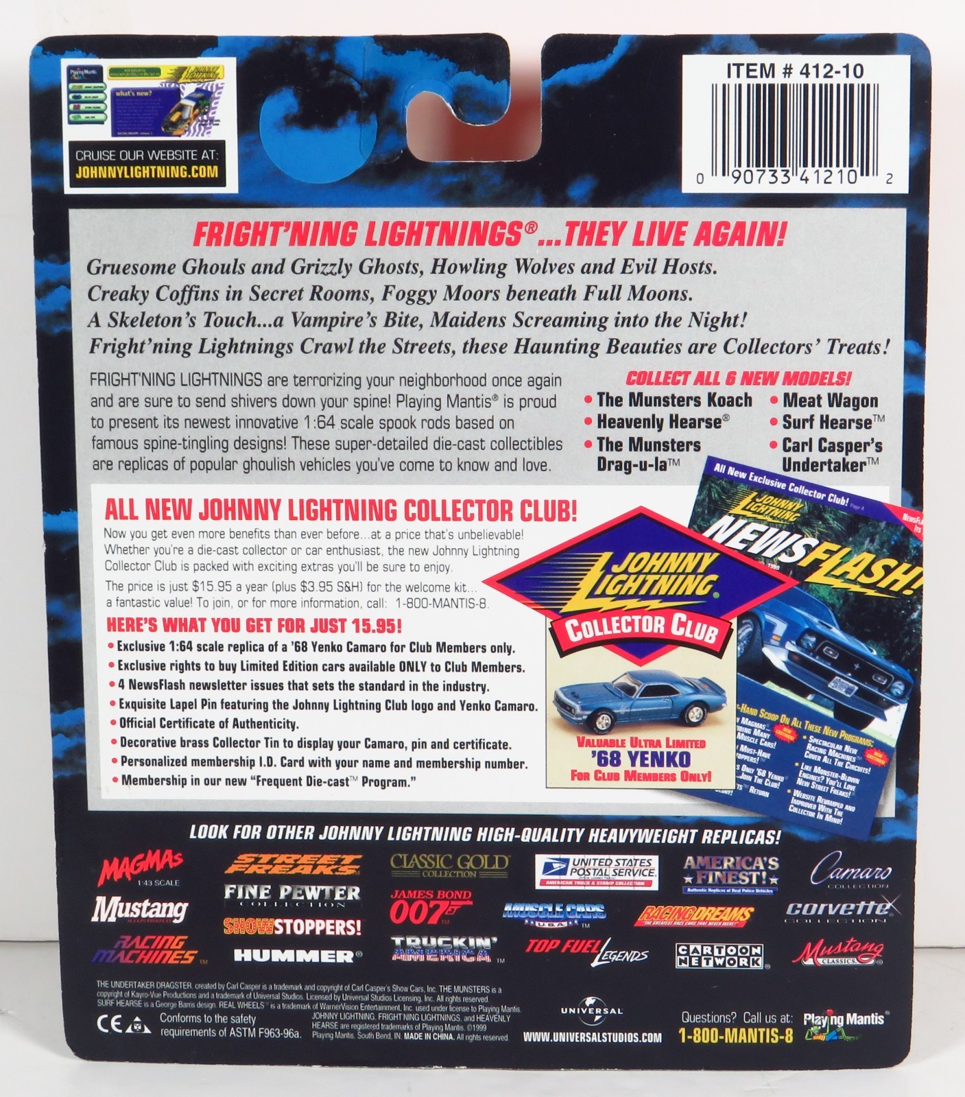 Johnny Lightning Frightning Lightnings 1999 Halloween The Munsters Drag-U-LA