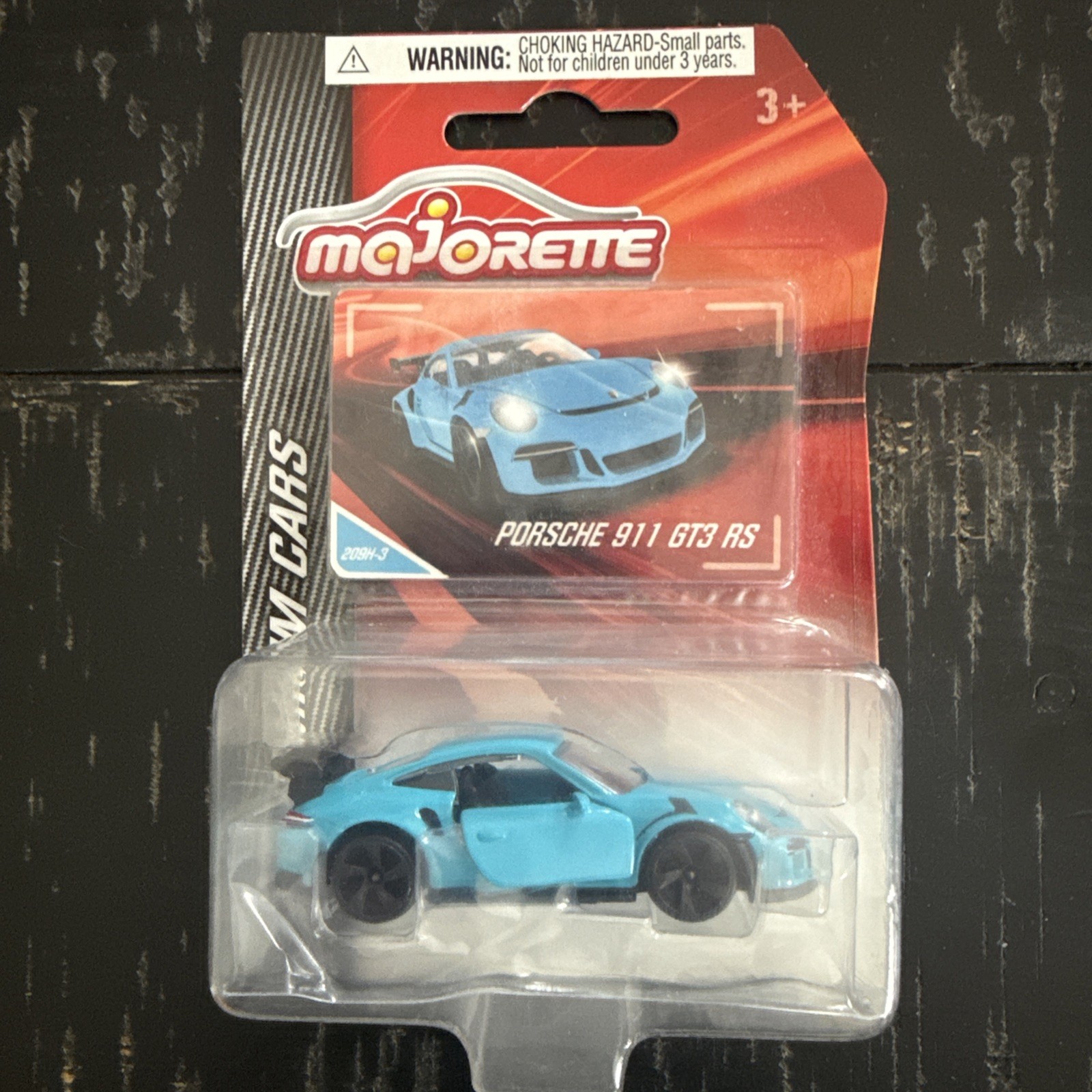 Majorette Porsche 911 GT3 RS Light Blue *Rare* – 1:59 Package with Card