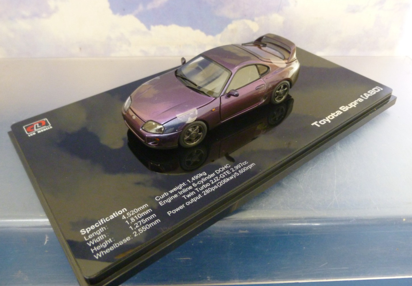 LCD DIECAST 1/43 1993 TOYOTA SUPRA MKIV MK4 (A80) RHD CHAMELEON PURPLE METALLIC