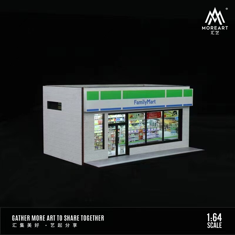 1:64 Diorama LED Lighting Scene building Model Car Display Station Assembled