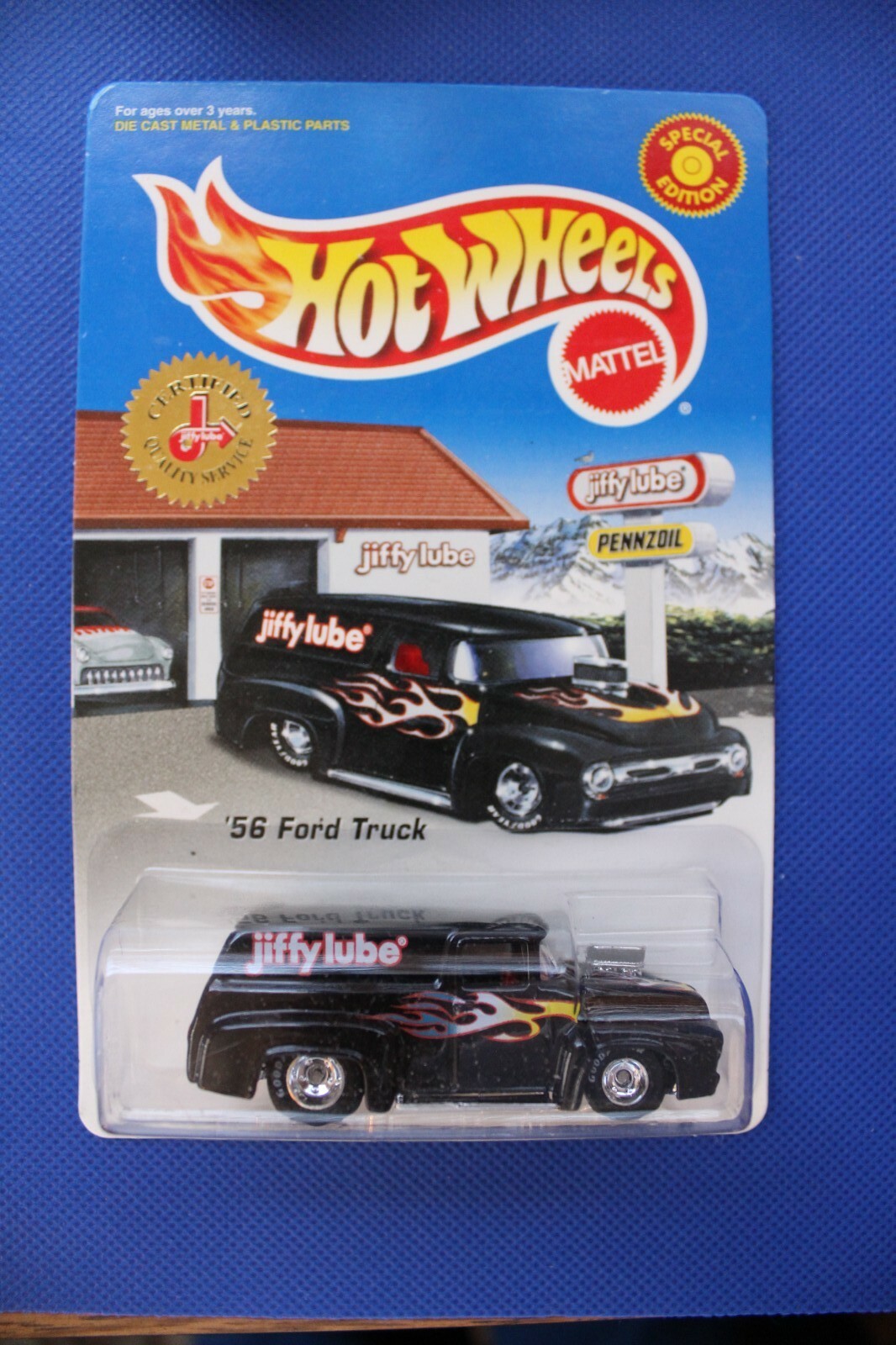 Hot Wheels BLACK 1956 FORD PANEL TRUCK SPECIAL EDITION JIFFY LUBE from 1999 HTF
