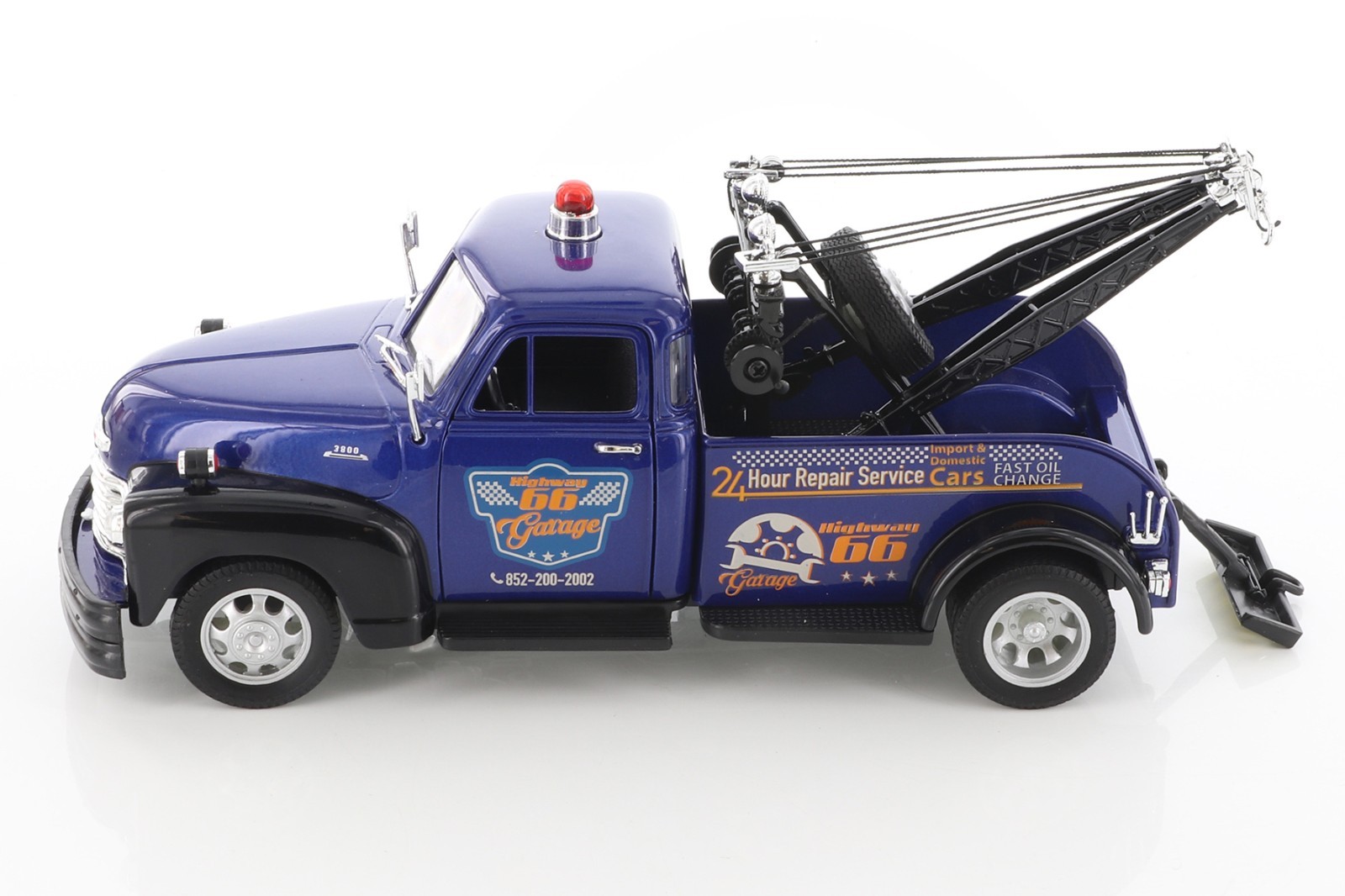 1953 Chevy Tow Truck, Blue – Welly 22086S/4D – 1/24 scale Diecast Model Toy Car