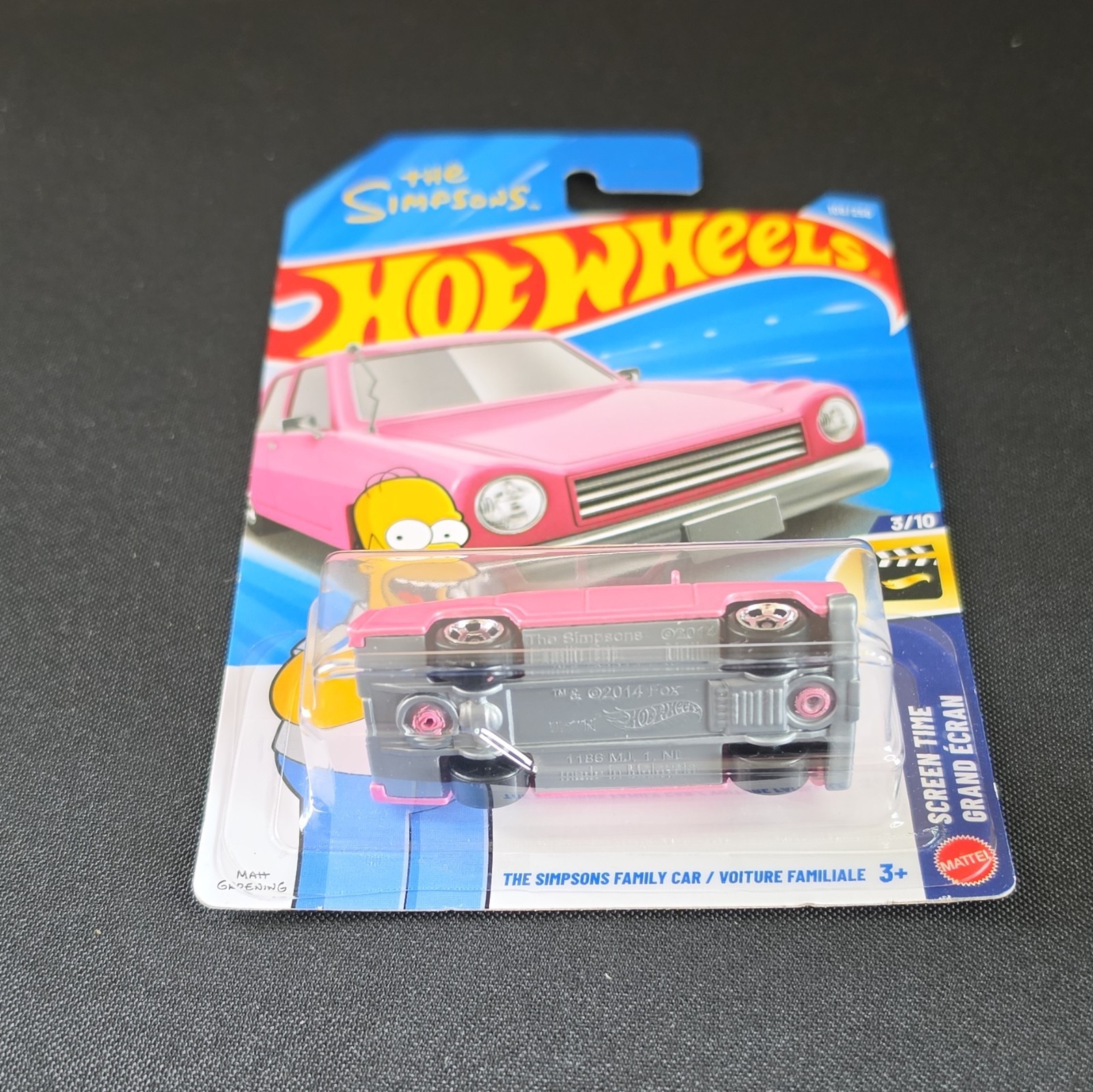 Hot Wheels Screen Time The Simpsons Family Car Pink 1:64 Diecast Unopened