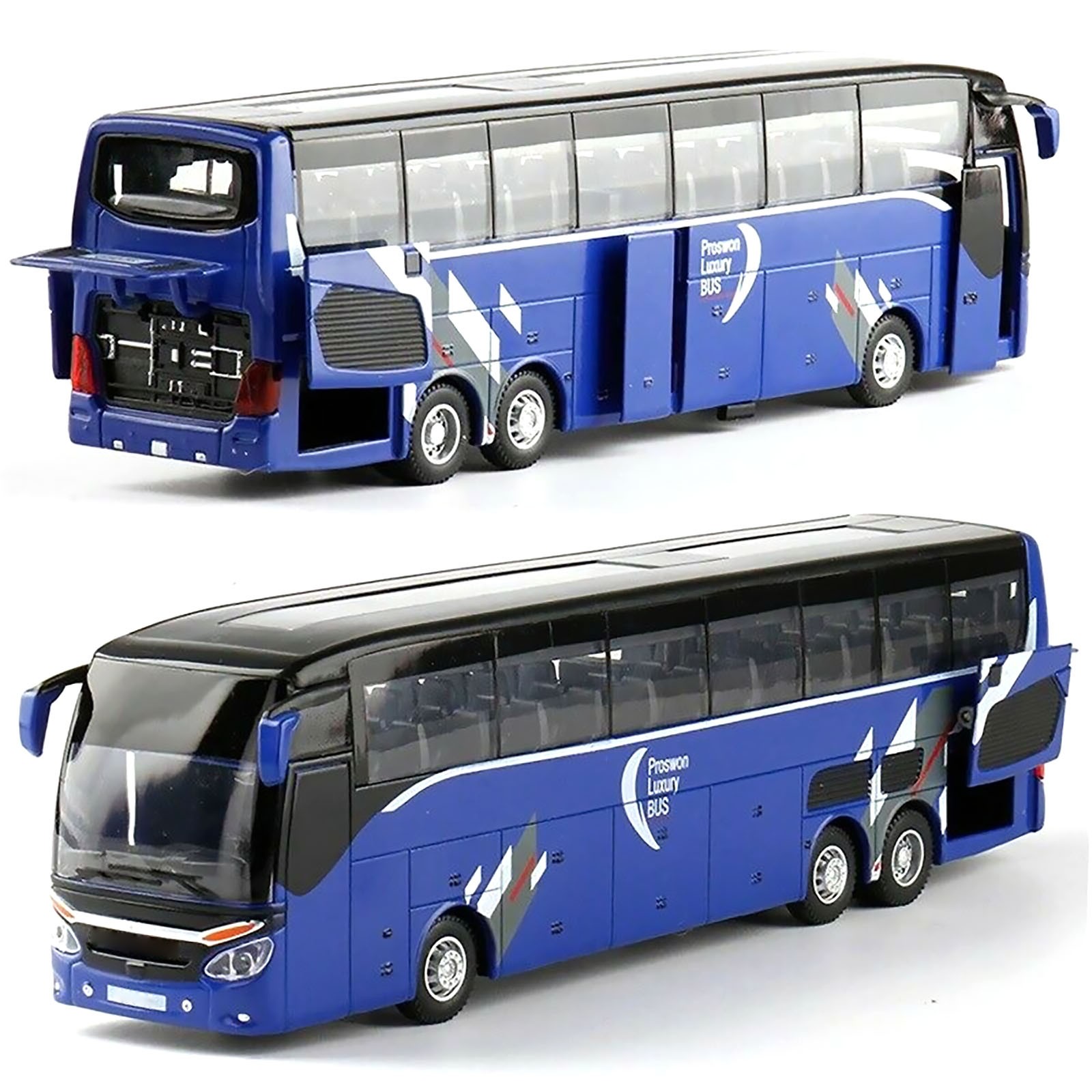 Model Flash Light Vehicle Single Sightseeing Bus 1:32 Alloy Cars Pull Back Toys