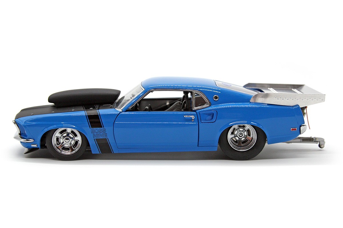 1969 Ford Mustang Boss Nine Pro Street (1:24) Blue/Black Diecast (LOOSE), by DM