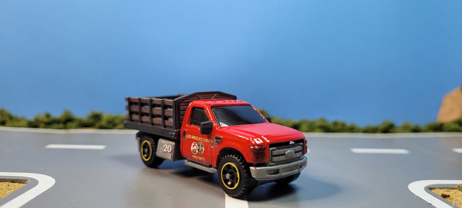 Matchbox custom kitbash fire truck Los Angeles County Fire Dept utility truck