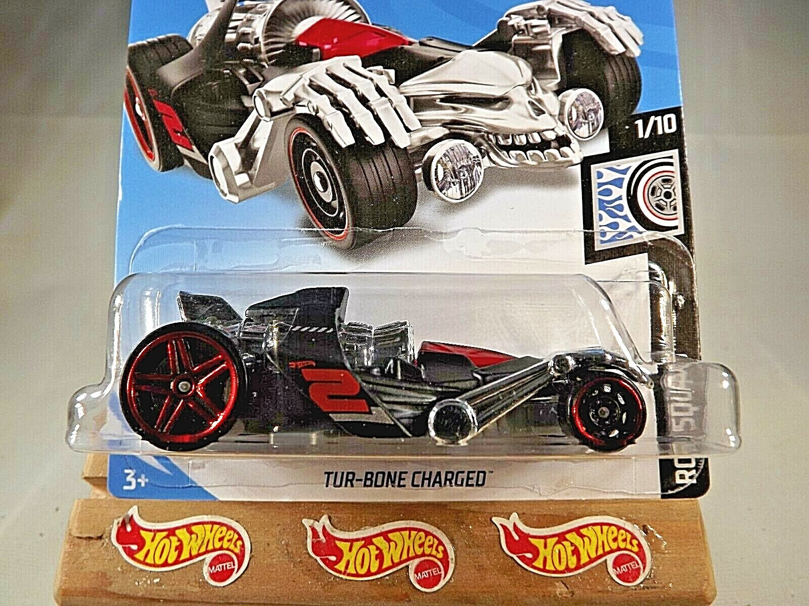 2019 Hot Wheels #145 Rod Squad 1/10 TUR-BONE CHARGED Chrome-Black w/RedPr5BlkDD8