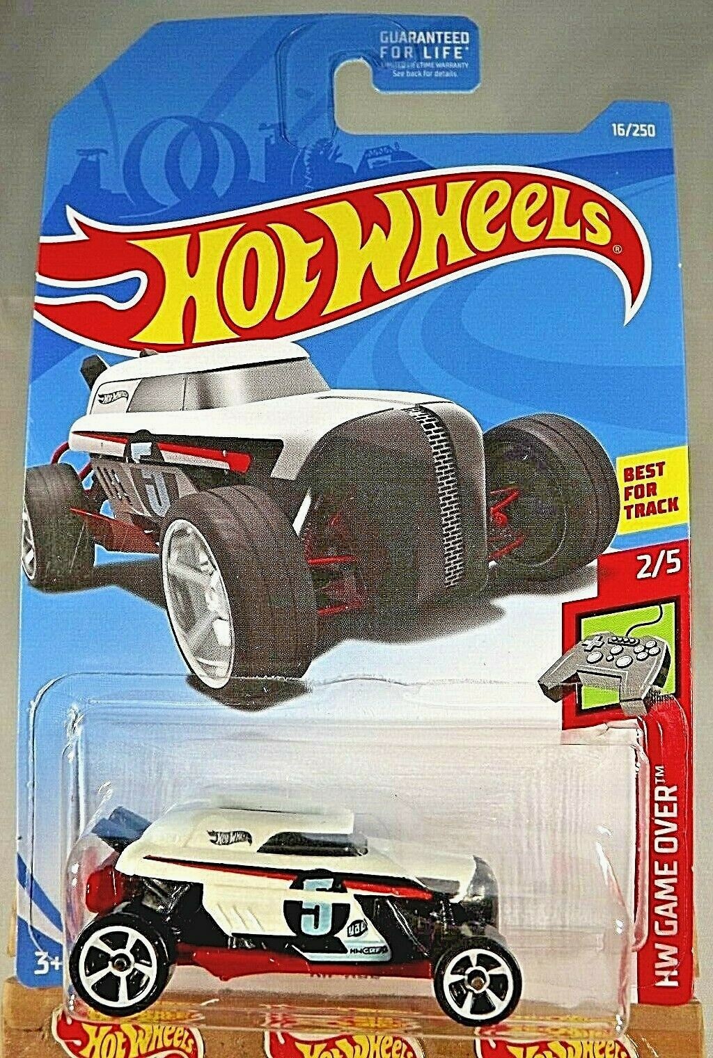 2019 Hot Wheels #16 HW Game Over 2/5 RIP ROD White Variant w/White MC5 Spoke