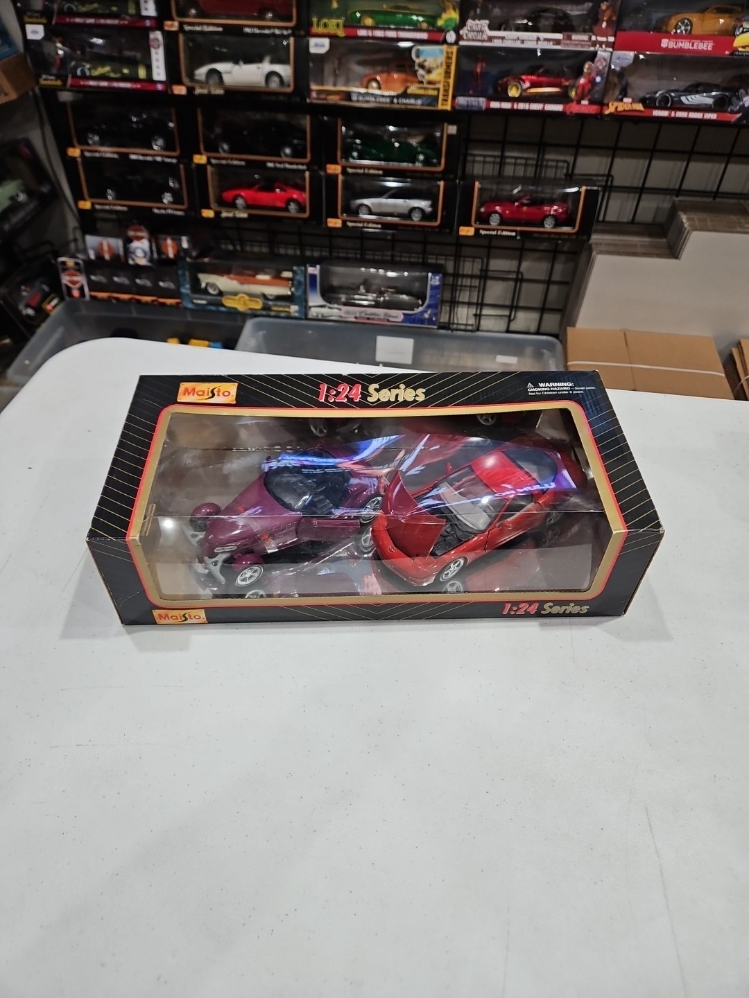 MAISTO #88916 2 DIE-CAST CARS CORVETTE and Prowler – PLASTIC TOP IS FALLING DOWN