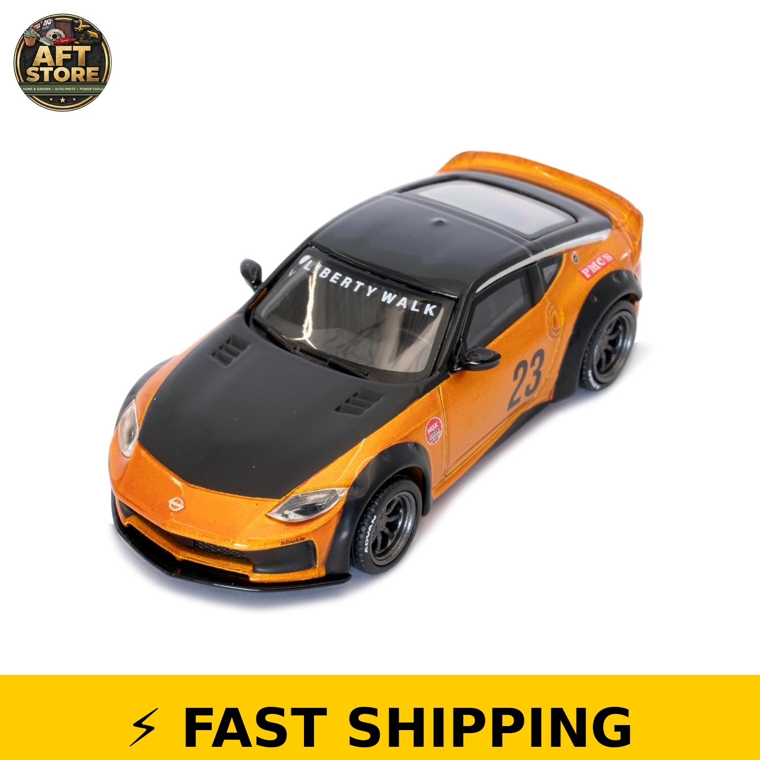 Liberty Walk LBWK Z RZ34 Diecast Model Car 1/64 Scale Orange