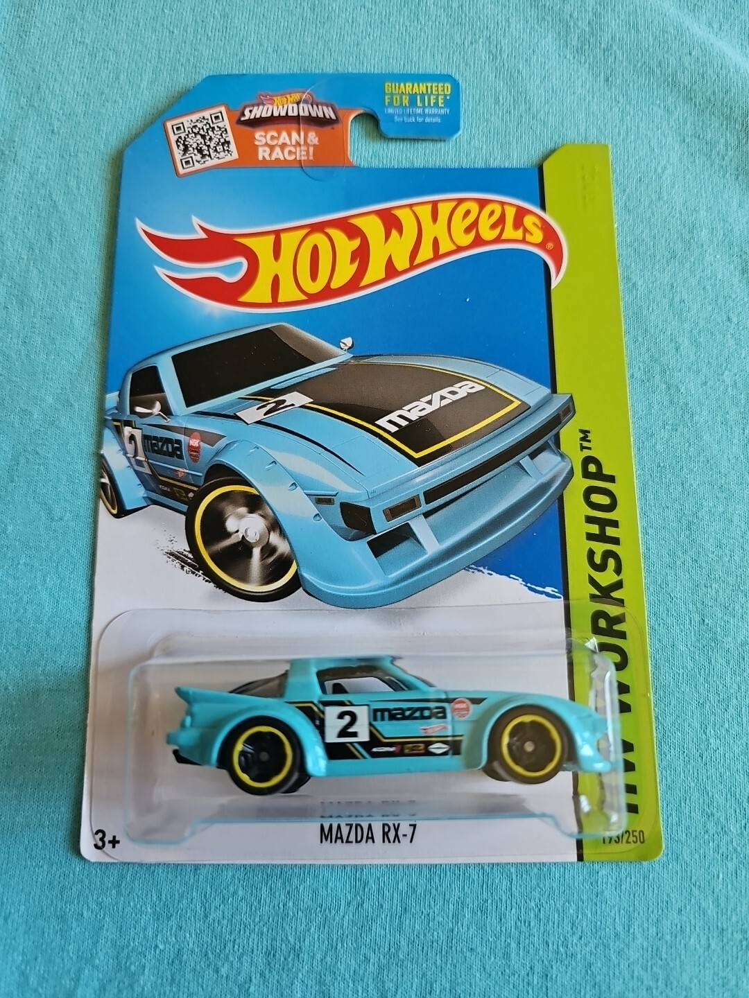 2015 Hot Wheels MAZDA RX-7 Light Blue 193/250 GREAT CARD Speed Team KMART COLOR