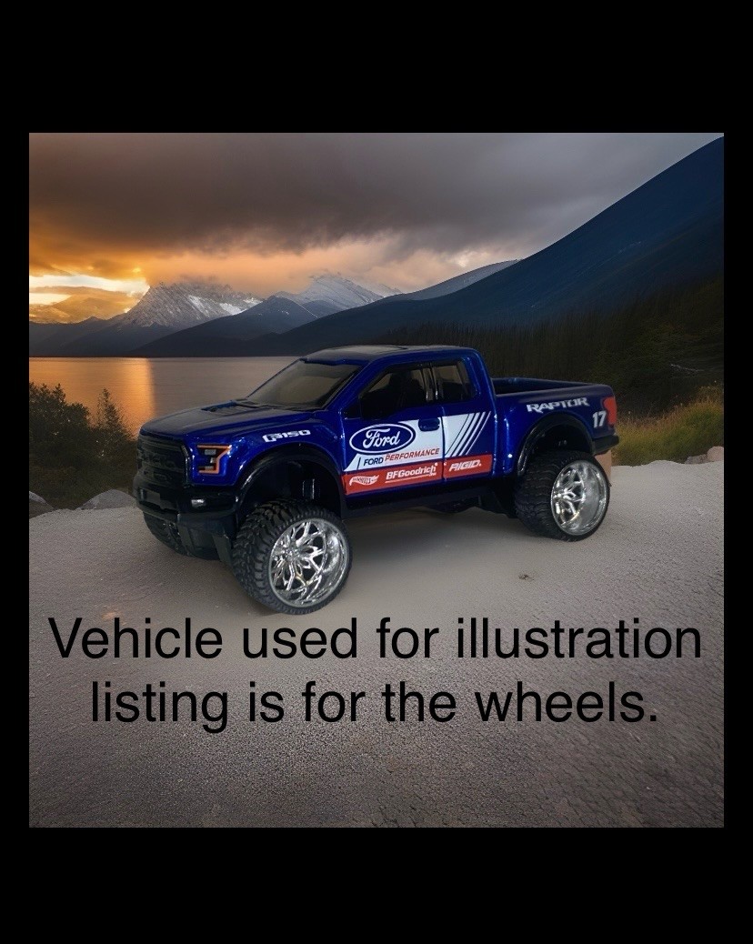 1/64 wheels for lifted 4×4 off-road Diecast trucks 14mm x 8mm wide with axle