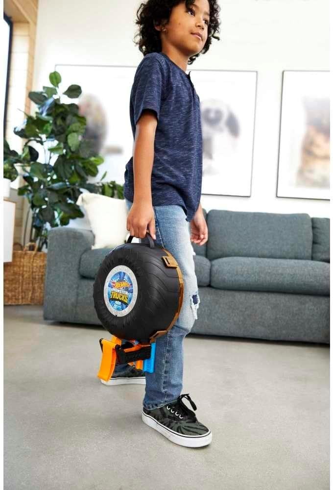Hot Wheels Monster Trucks Stunt Tire Playset, Includes 3 Hot Wheels Monster T…