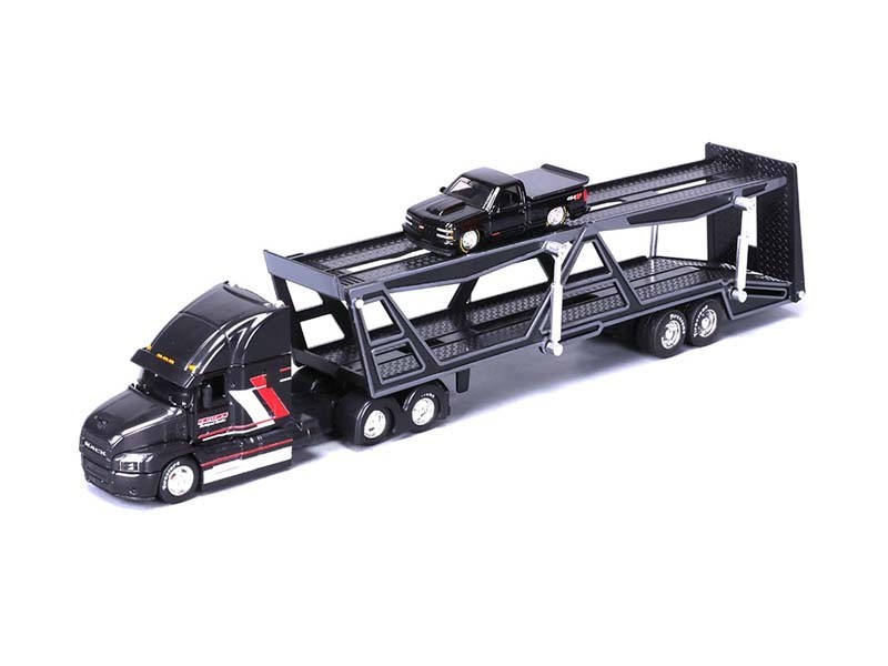 Mack Transporter Trailer w/ 1993 Chevrolet 454 1:64 Scale Model – Maisto 11454BK