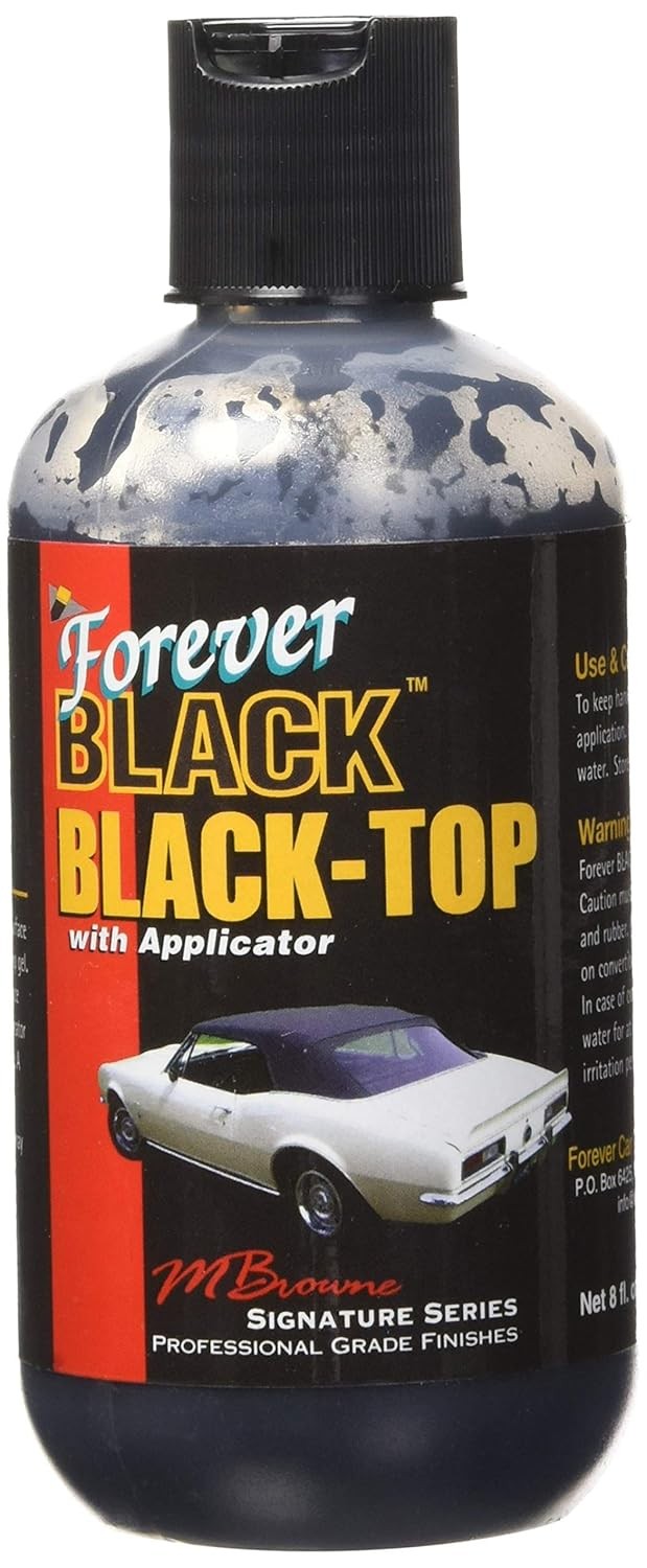 Forever Black Convertible Top Restorer Gel 8 Fl Oz Long Lasting UV Protection
