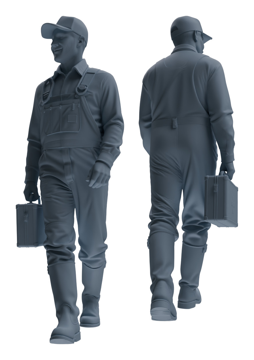 MRY-SFW 1/64/87 Farm Worker Man Multi-pose Modern HO N Scale Miniatures Diorama