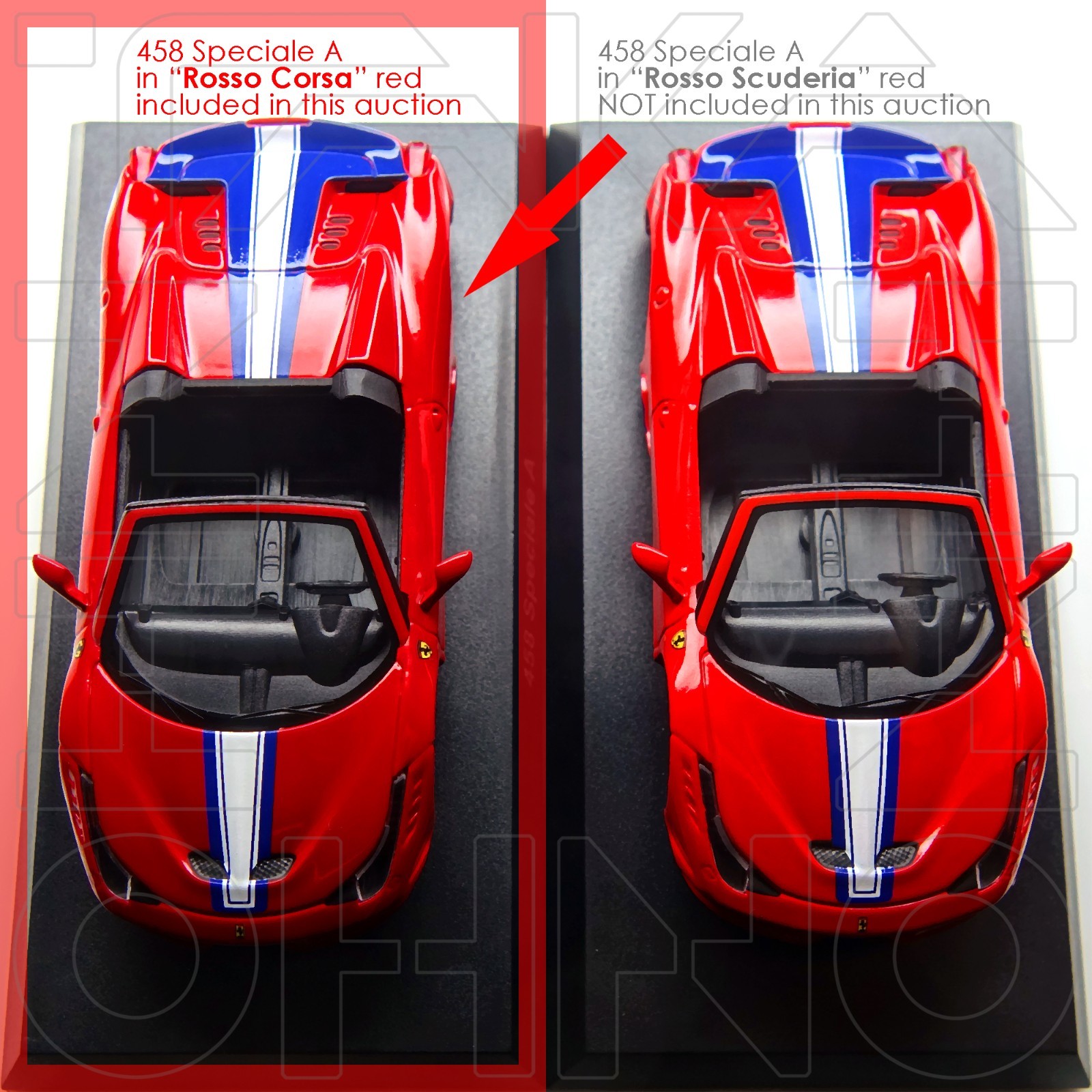 Ferrari 458 Speciale A KYOSHO 1:64 COLLECTION 12 Rosso Corsa Red + Black Rim NIB