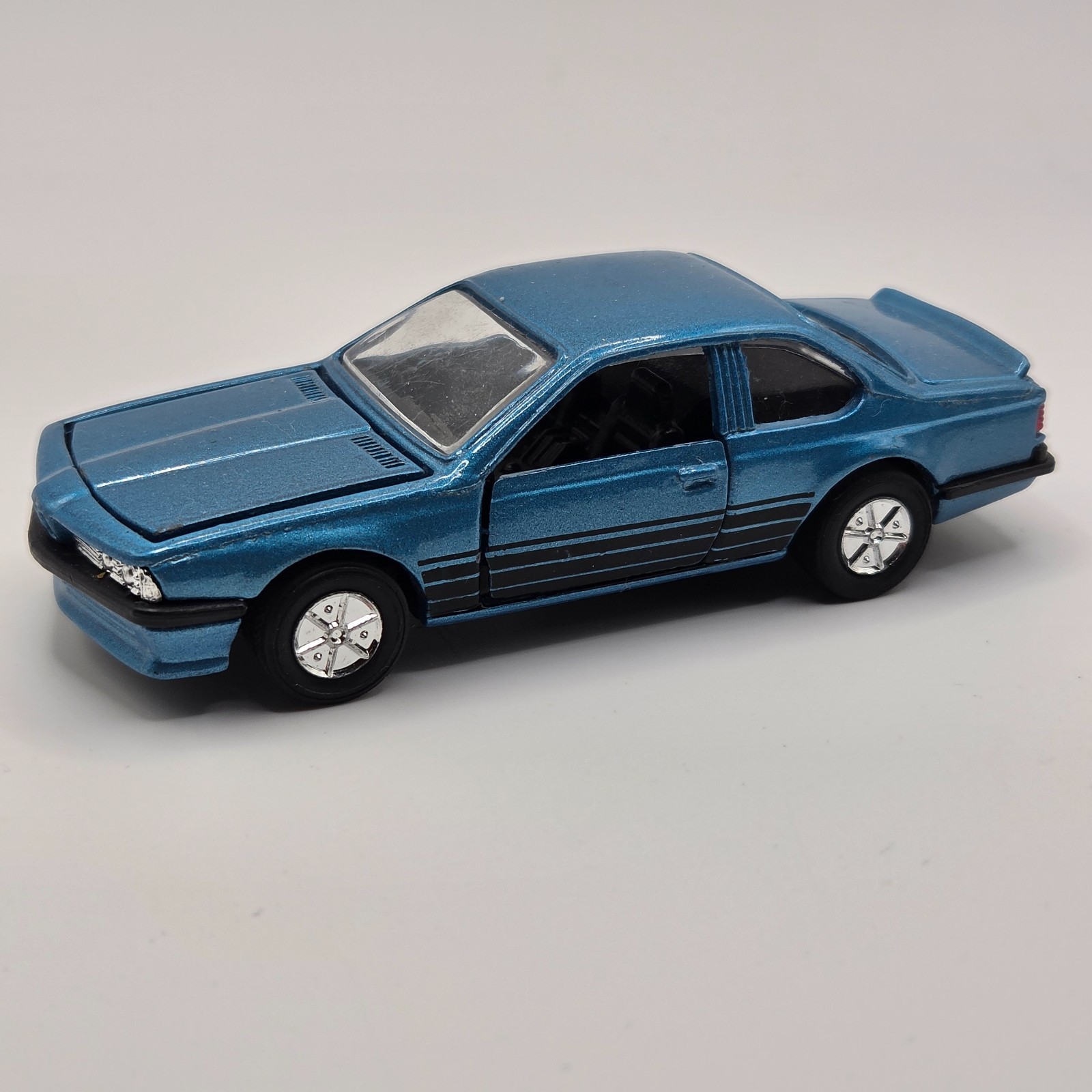 Vintage Sunnyside SS-907 BMW 635 CSi 1/41 Diecast Pull-Back Car Blue WORKS