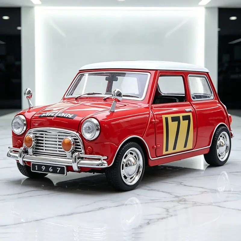 1:32 Morris Mini Cooper S Alloy Classic Sports Car Model Diecast Metal Track Rac