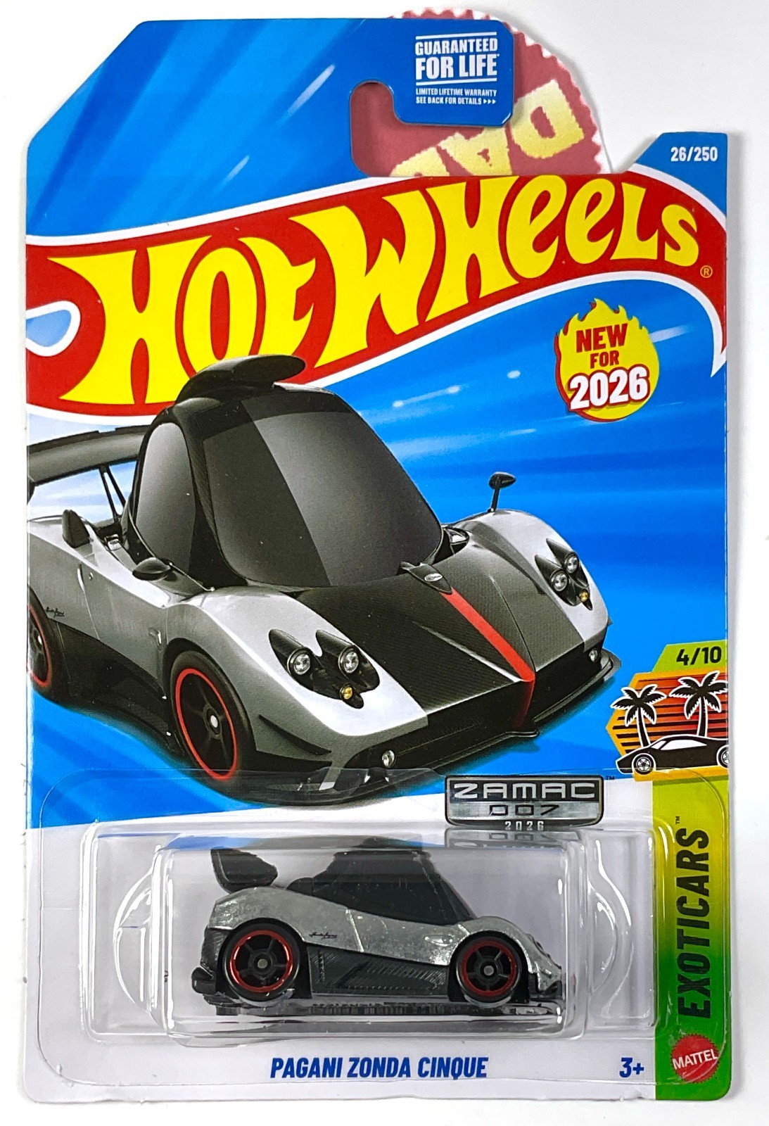Hot Wheels 2026 ZAMAC Pagani Zonda Cinque Silver , Combo Ship it for $1
