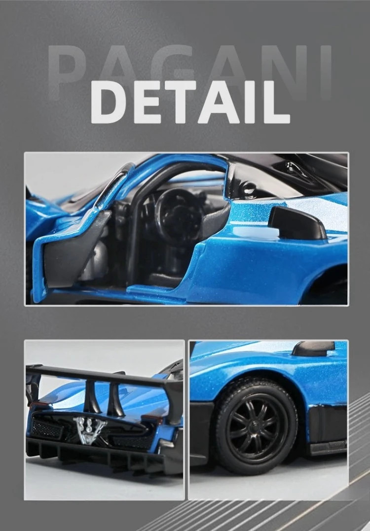 1:36 Diecast Pagani Zonda R Model Car Alloy Pull Back Toy Kids Gift