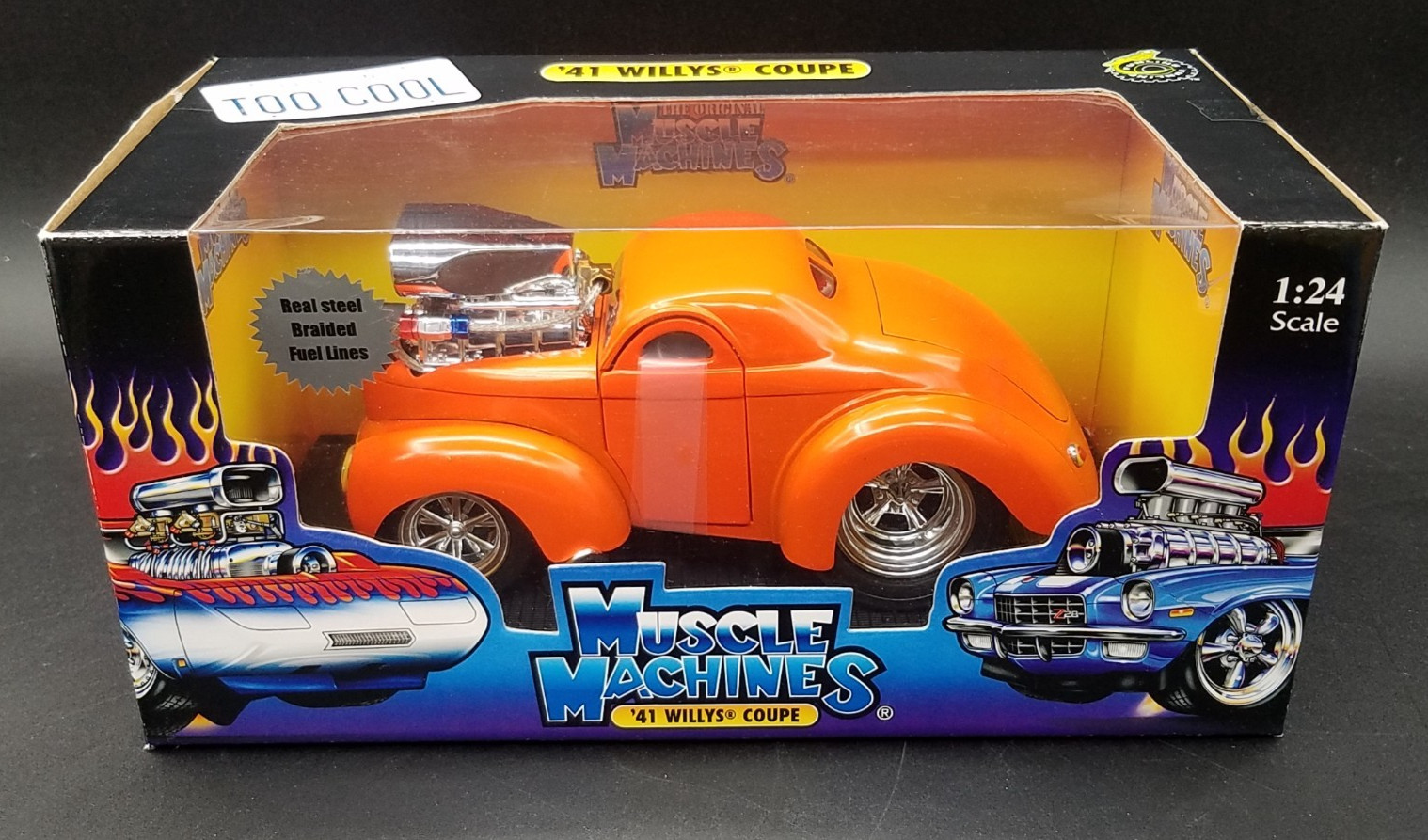 Muscle Machines Orange ‘41 Willys Coupe Diecast Too Cool 1:24 New Vtg 2003