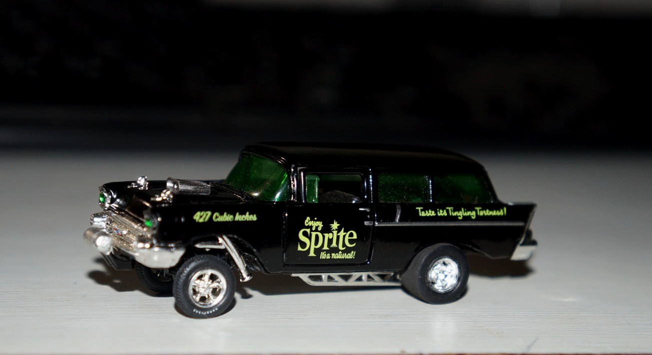 1957 Chevy 150 Wagon Gasser NHRA Drag Limited Edition Black 1/64 Scale M2