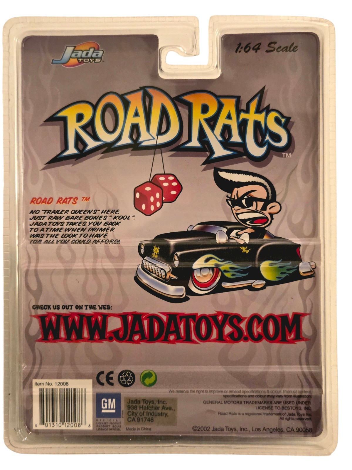 Jada Toys Road Rats 1947 Cadillac Series 62 Blue w/ Flames White Top 1:64 Scale